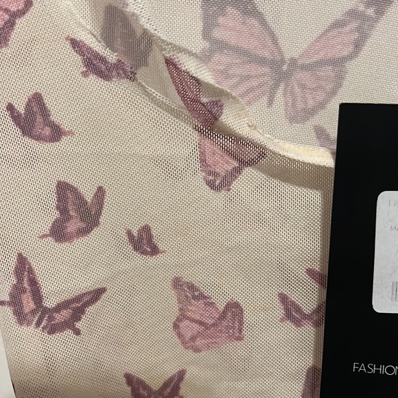 NWTS Fashion Nova Fluttering Soul Mesh Butterfly Top - Taupe/combo Size XS - Picture 8 of 9